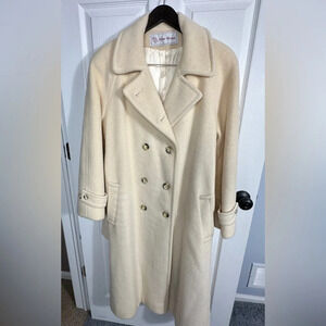 Vintage double breasted Evan Picone 100% wool coat, size not listed on coat.